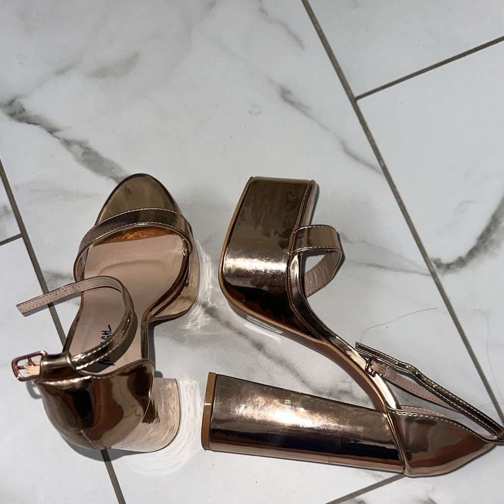 Nasty Gal rose gold heels